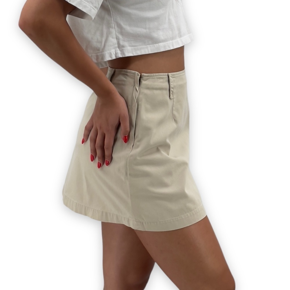 Vintage 90s Tan Mini Skirt The Limited Chino A-Line 100% Cotton | Small Sz 4/6 - Picture 7 of 11